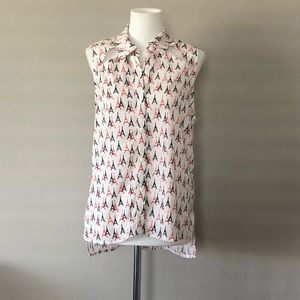 FOREVER 21 High/Low Top w/Eiffel Tower Print